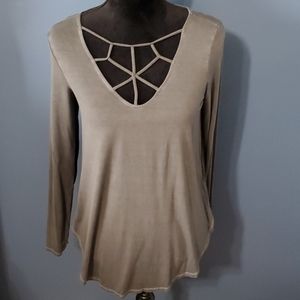 AE  soft & sexy caged neck top